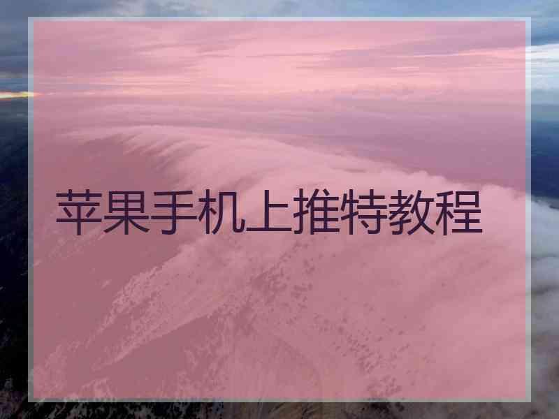 苹果手机上推特教程