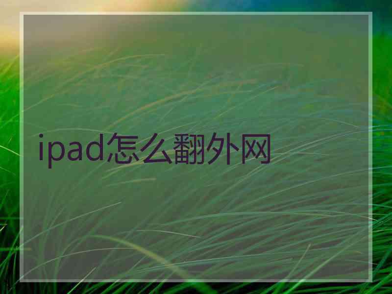 ipad怎么翻外网