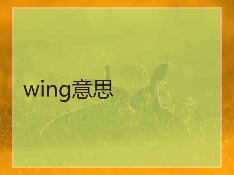 wing意思