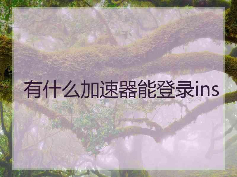 有什么加速器能登录ins