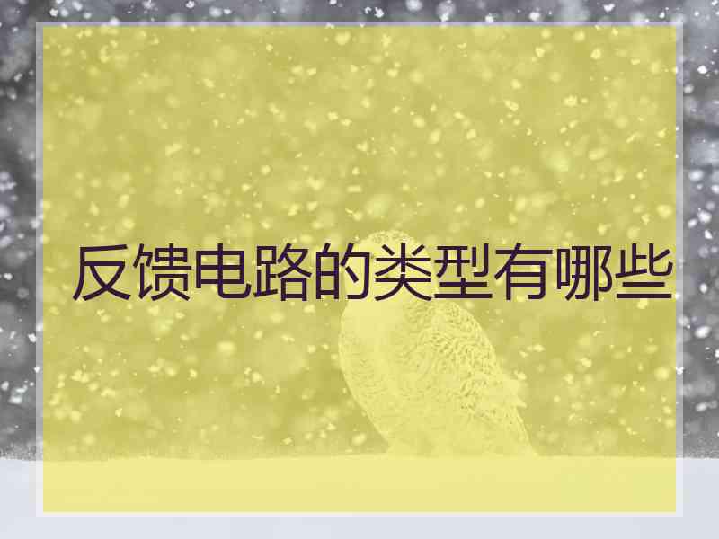 反馈电路的类型有哪些