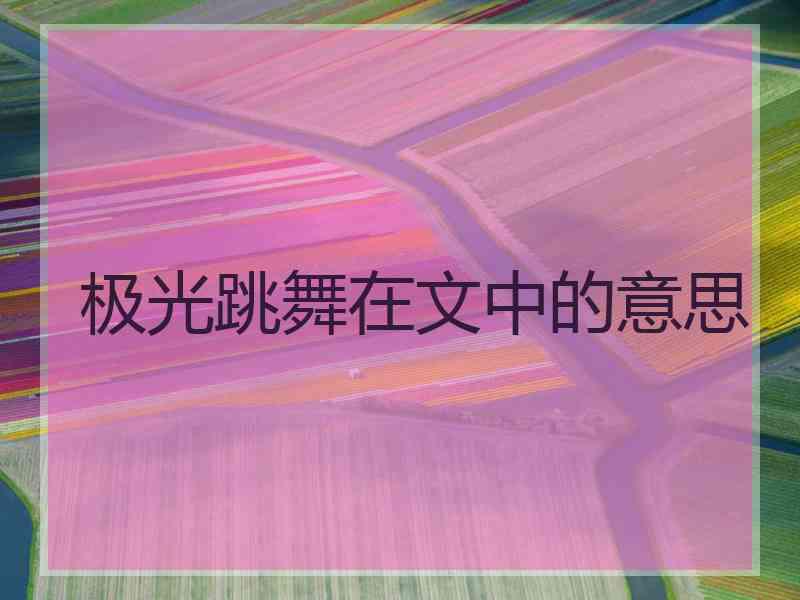 极光跳舞在文中的意思