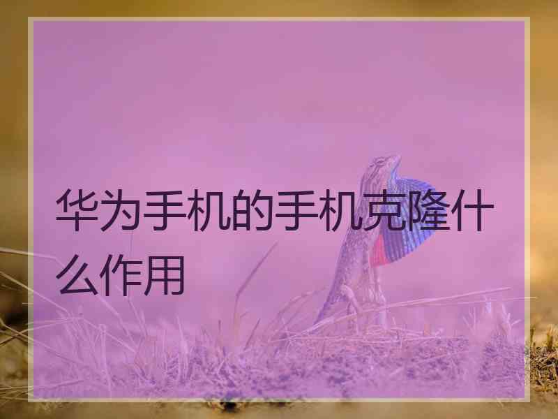华为手机的手机克隆什么作用