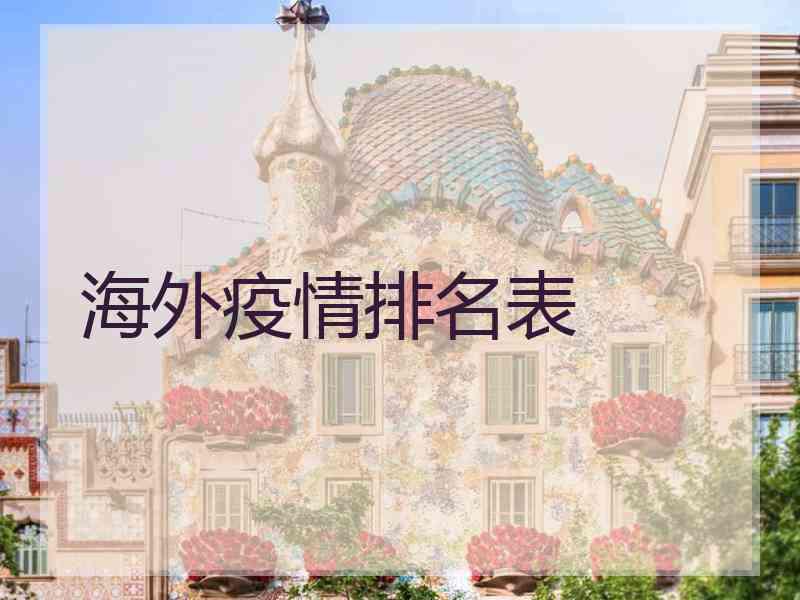 海外疫情排名表