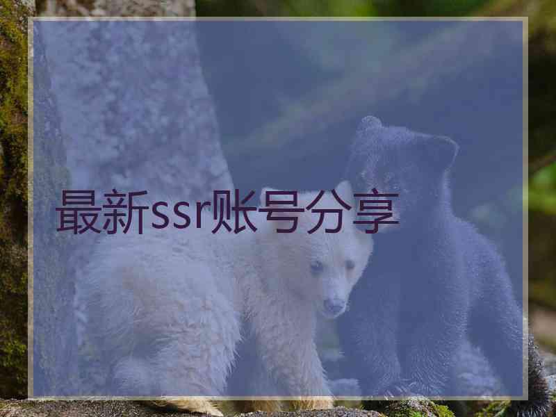 最新ssr账号分享