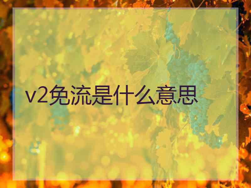 v2免流是什么意思