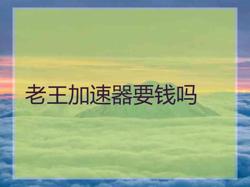老王加速器要钱吗