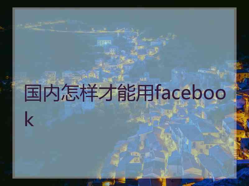 国内怎样才能用facebook