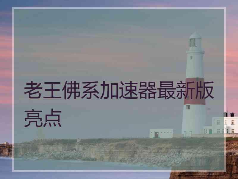老王佛系加速器最新版亮点