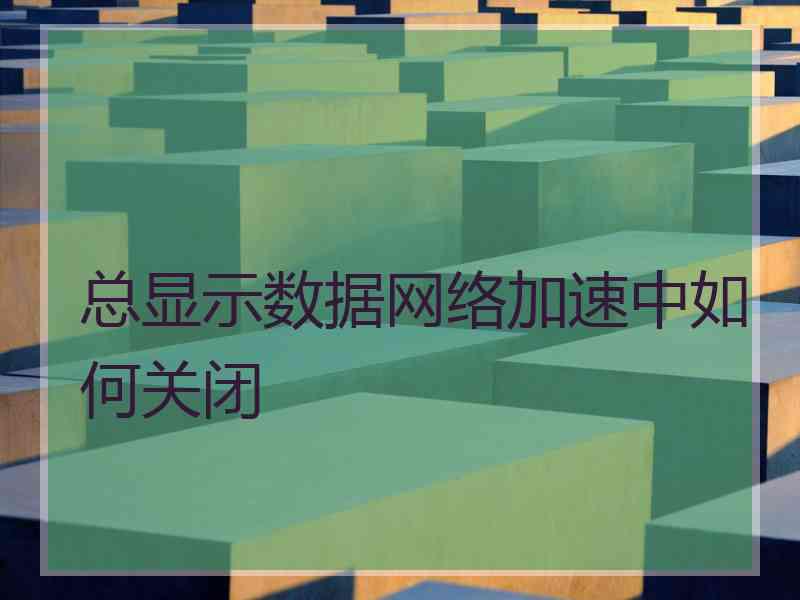 总显示数据网络加速中如何关闭