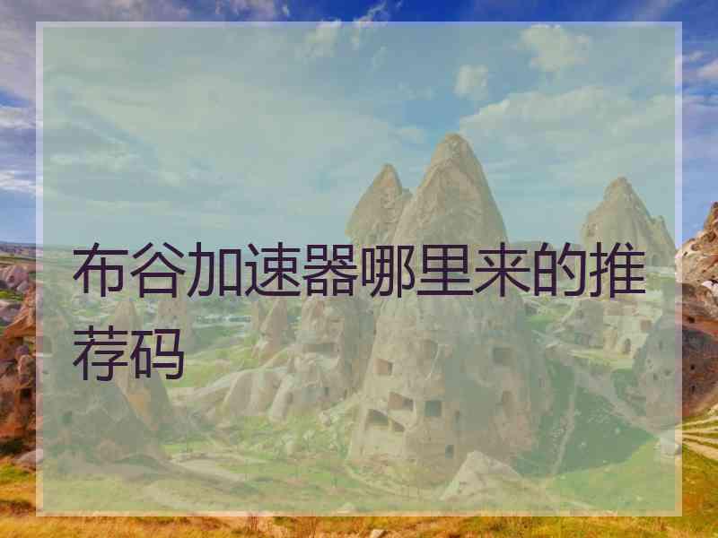 布谷加速器哪里来的推荐码