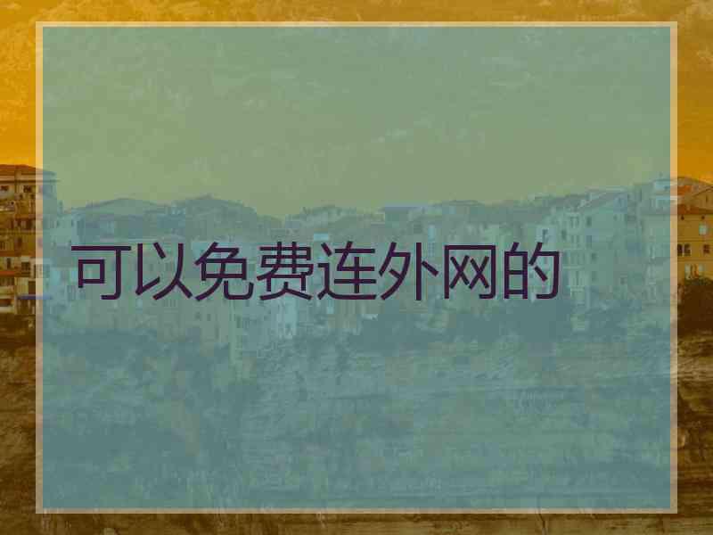 可以免费连外网的