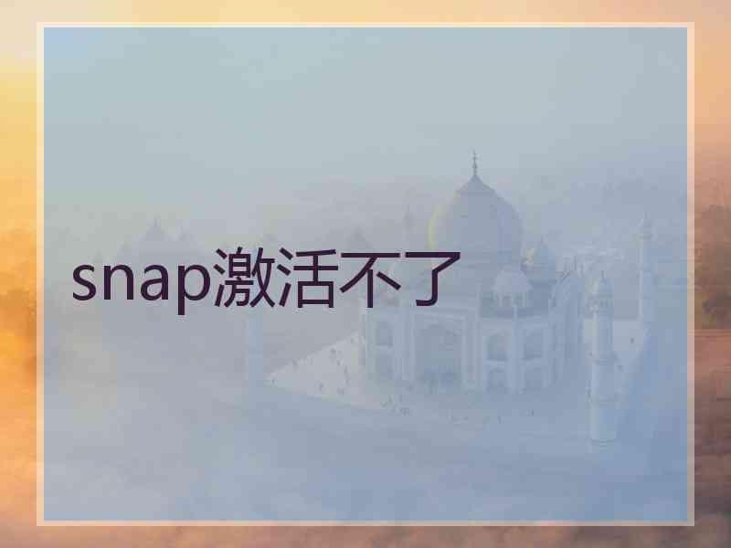 snap激活不了