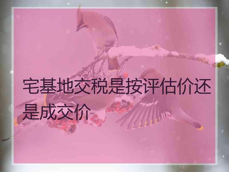 宅基地交税是按评估价还是成交价