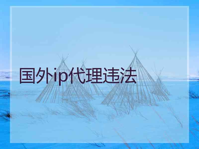 国外ip代理违法