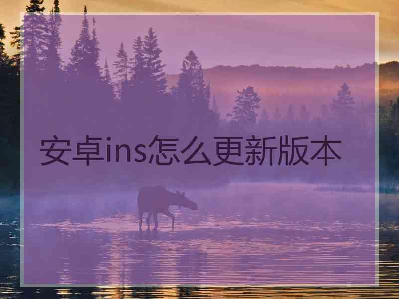 安卓ins怎么更新版本