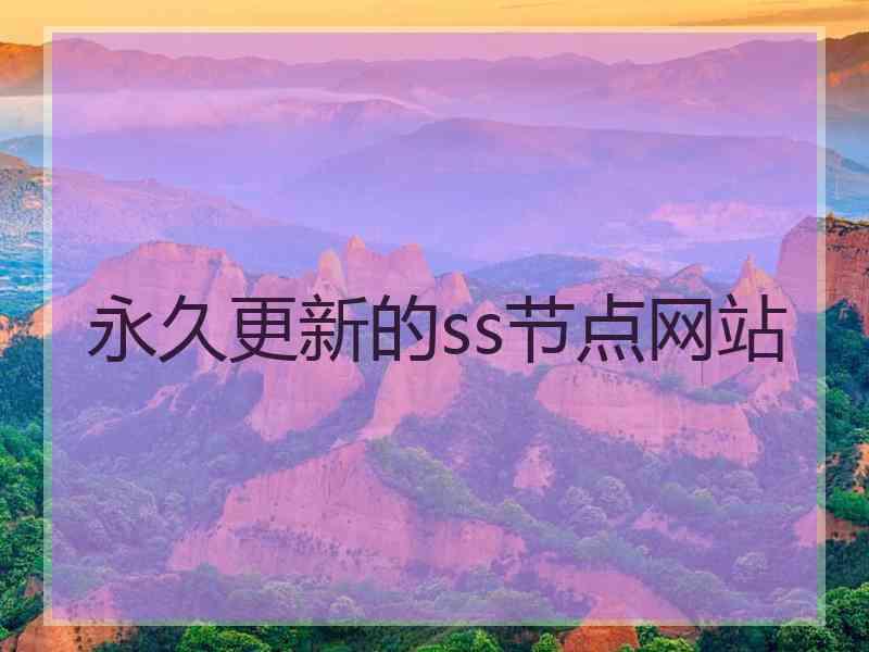 永久更新的ss节点网站