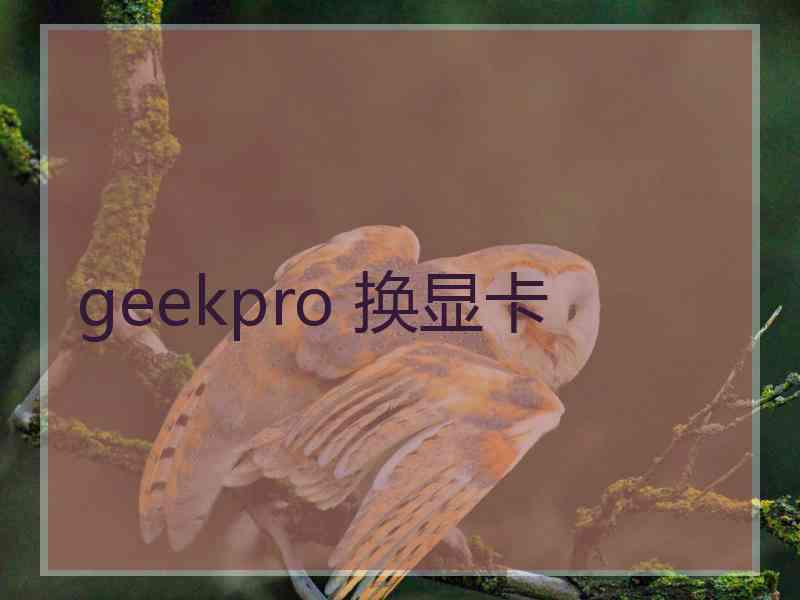 geekpro 换显卡