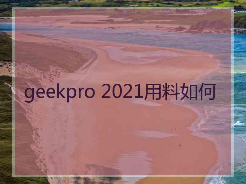 geekpro 2021用料如何