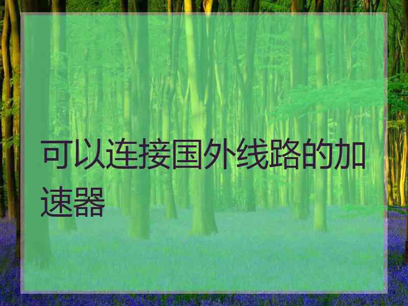 可以连接国外线路的加速器