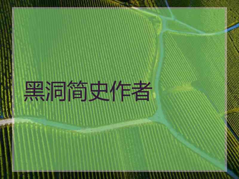 黑洞简史作者