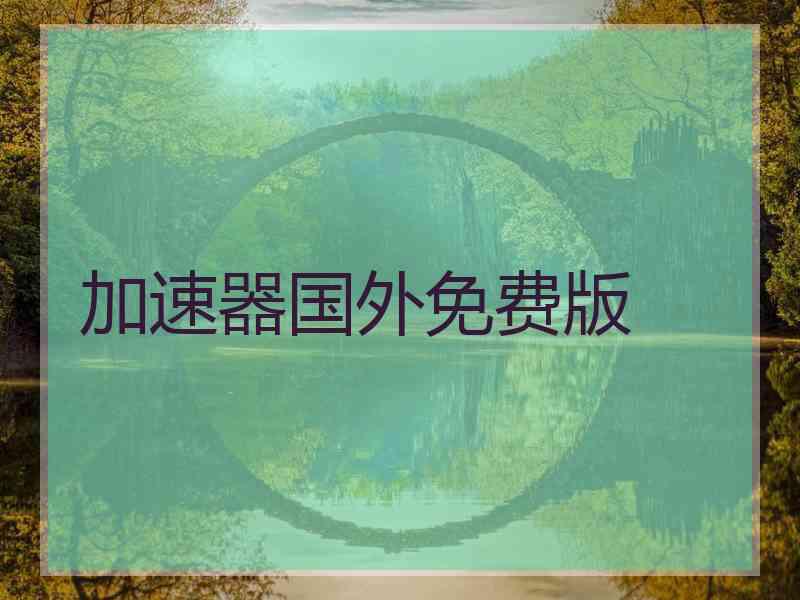 加速器国外免费版