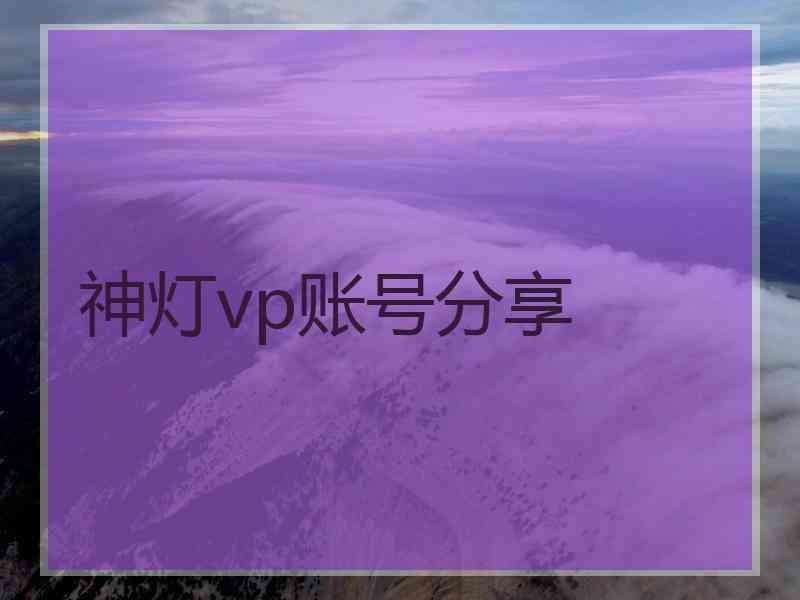 神灯vp账号分享