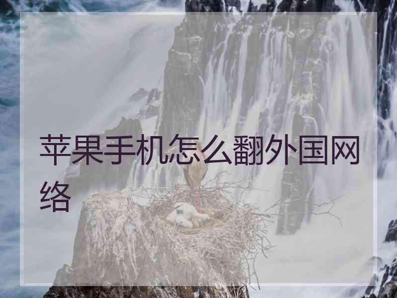 苹果手机怎么翻外国网络
