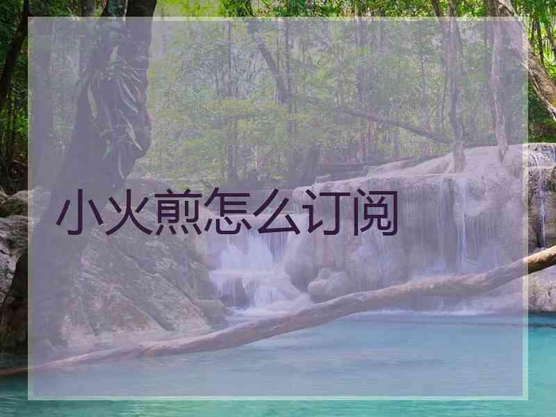 小火煎怎么订阅