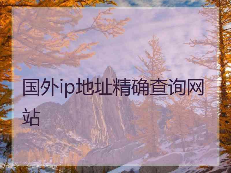 国外ip地址精确查询网站