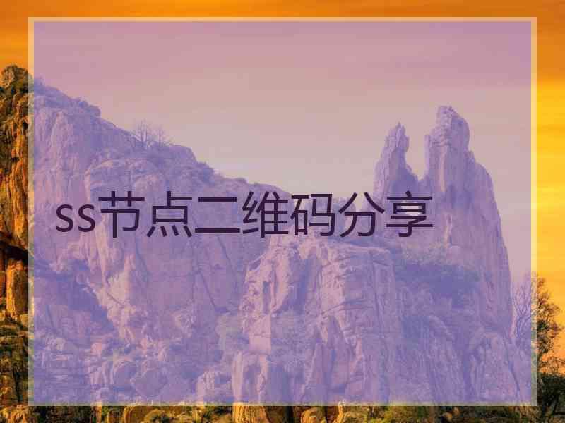 ss节点二维码分享