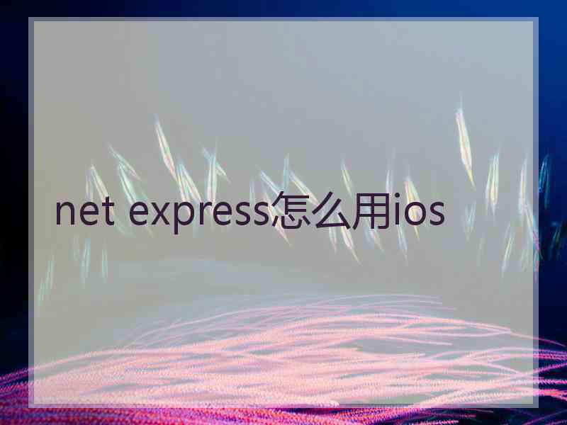 net express怎么用ios