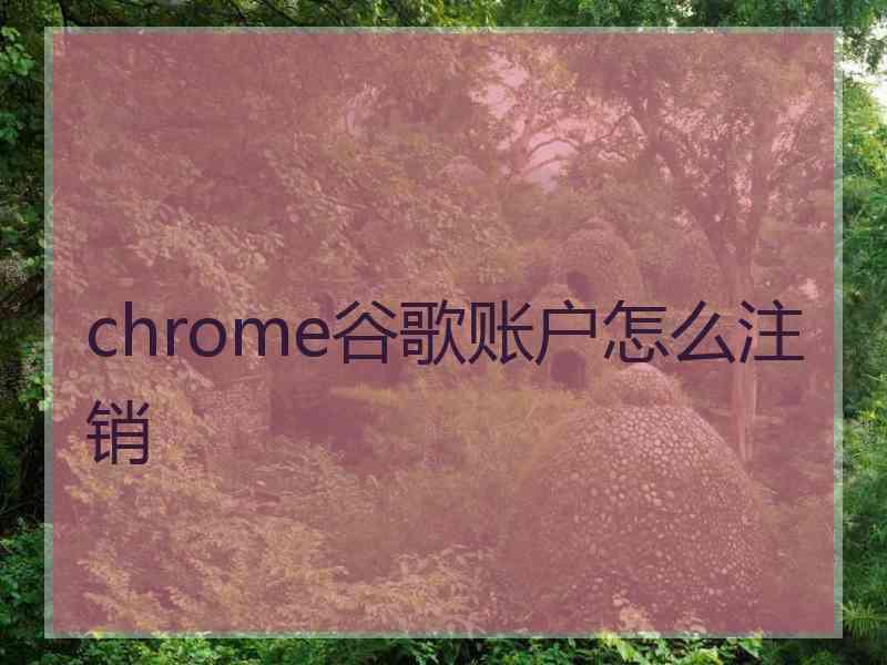 chrome谷歌账户怎么注销