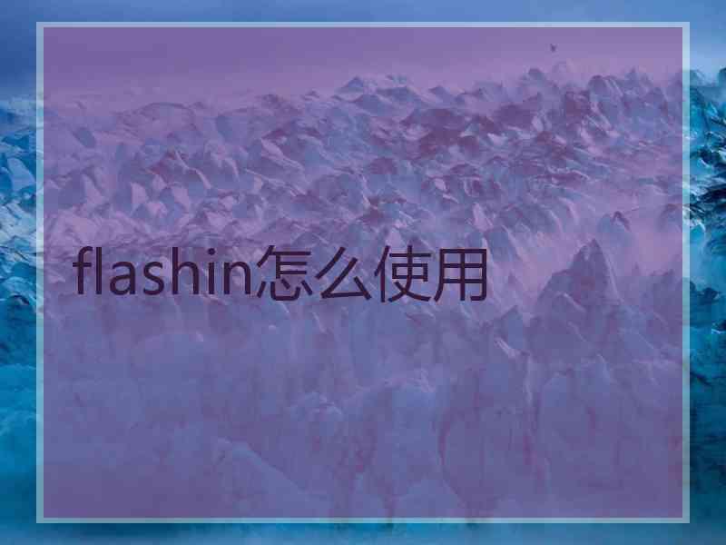 flashin怎么使用