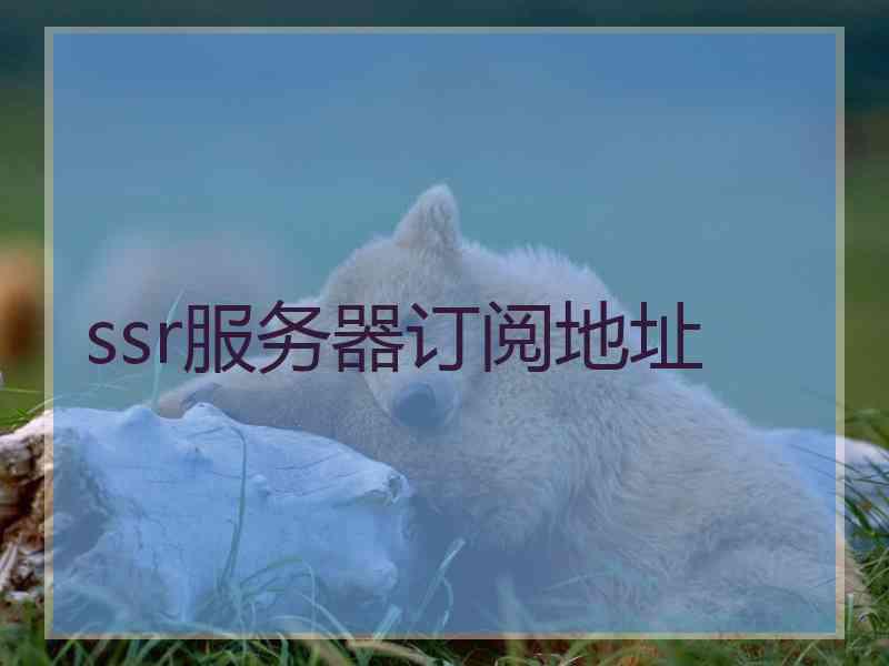ssr服务器订阅地址