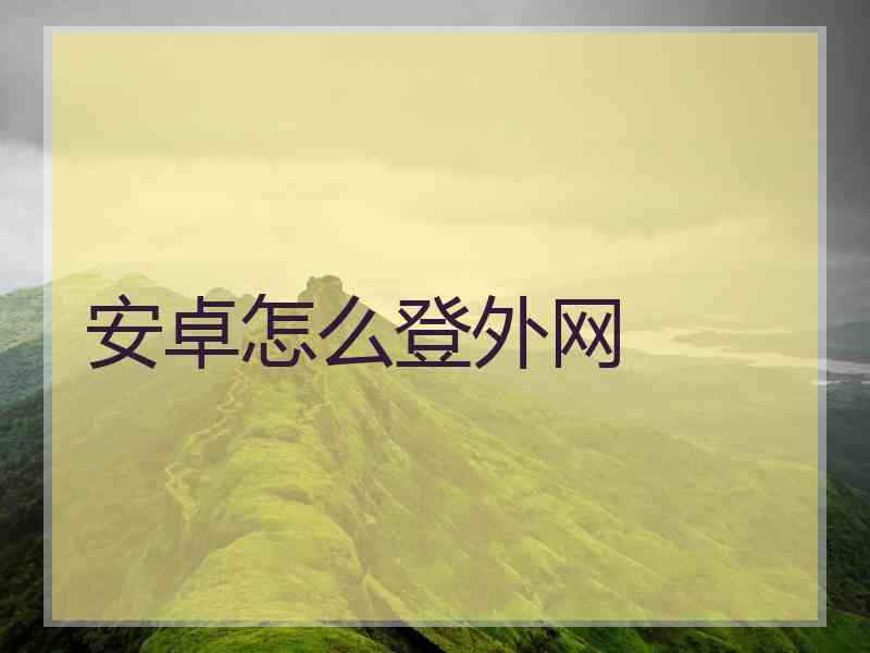 安卓怎么登外网