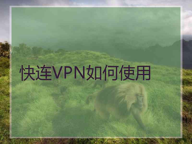 快连VPN如何使用