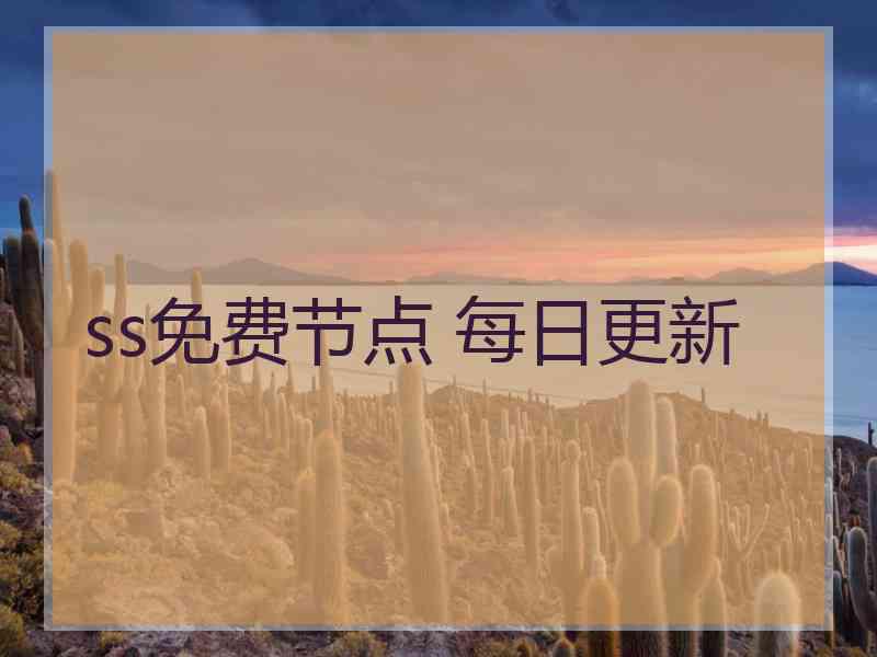 ss免费节点 每日更新