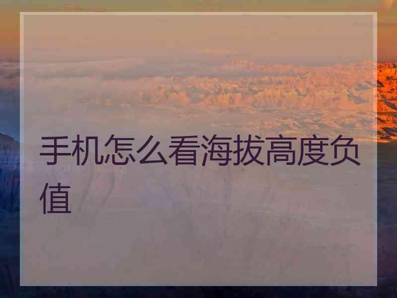 手机怎么看海拔高度负值