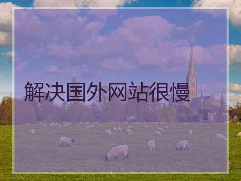 解决国外网站很慢