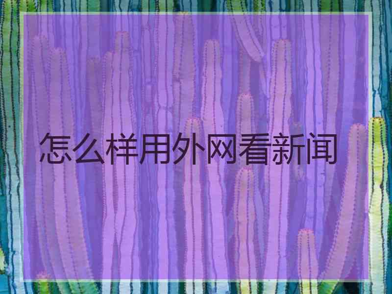 怎么样用外网看新闻