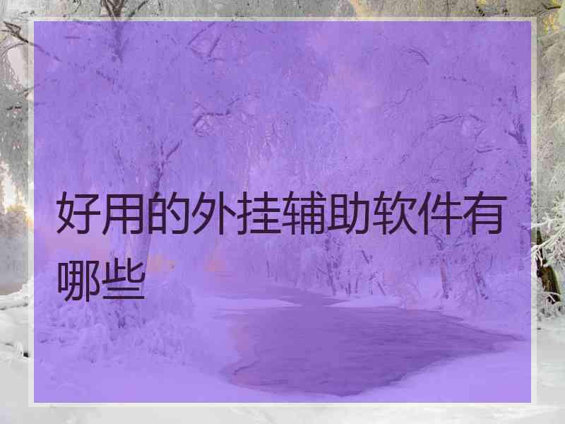好用的外挂辅助软件有哪些