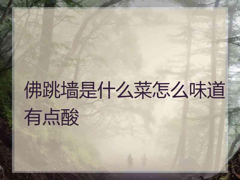 佛跳墙是什么菜怎么味道有点酸