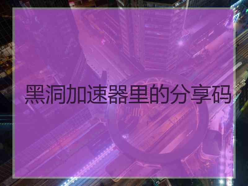 黑洞加速器里的分享码