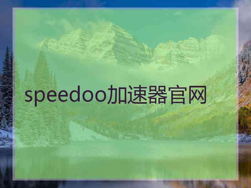 speedoo加速器官网