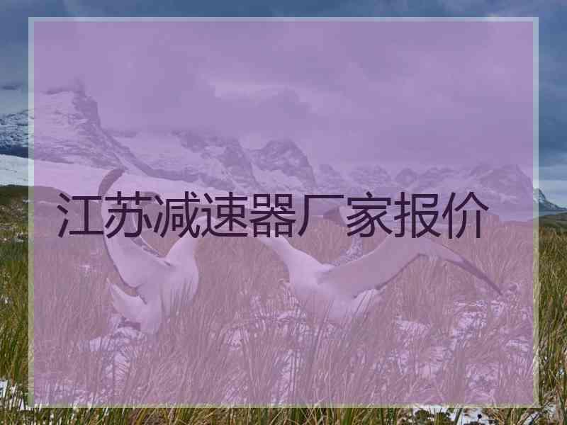 江苏减速器厂家报价