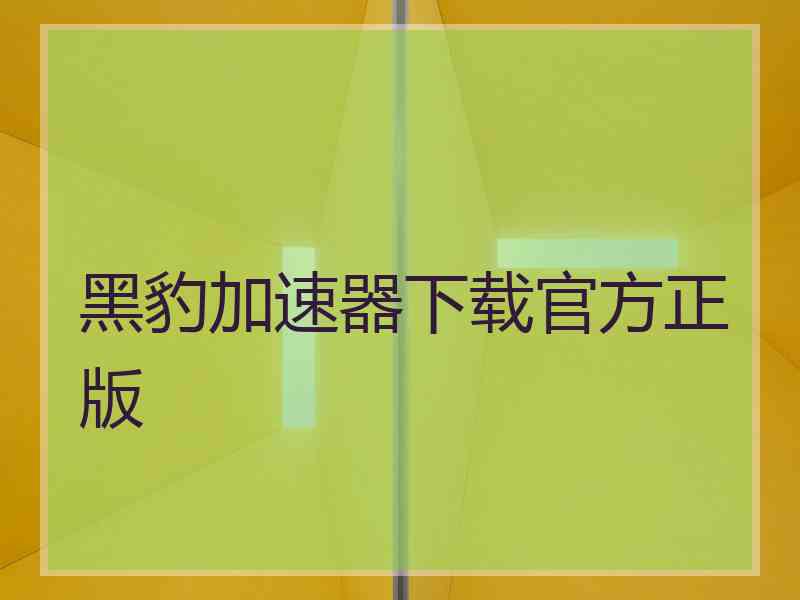 黑豹加速器下载官方正版