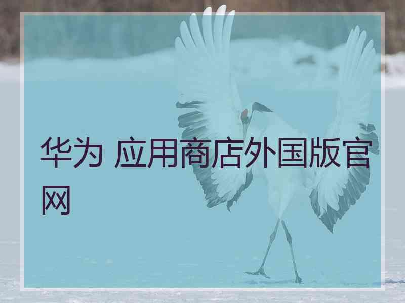 华为 应用商店外国版官网