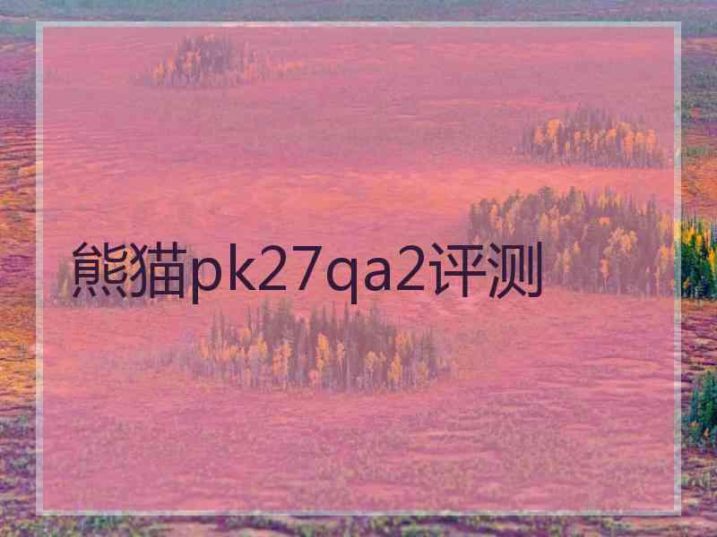 熊猫pk27qa2评测