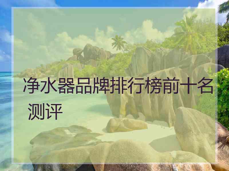 净水器品牌排行榜前十名 测评